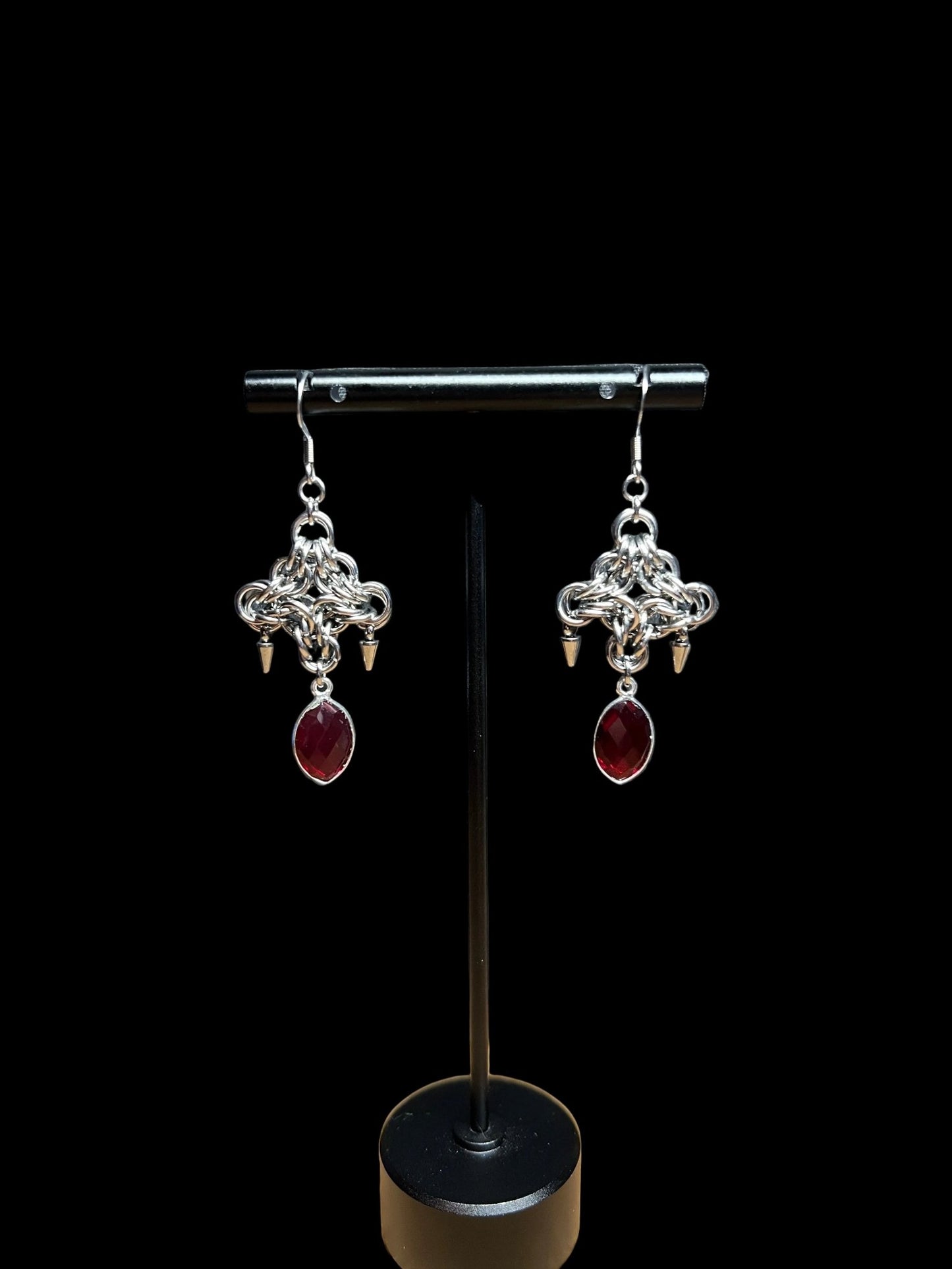 Byz Diamond Garnet Earrings