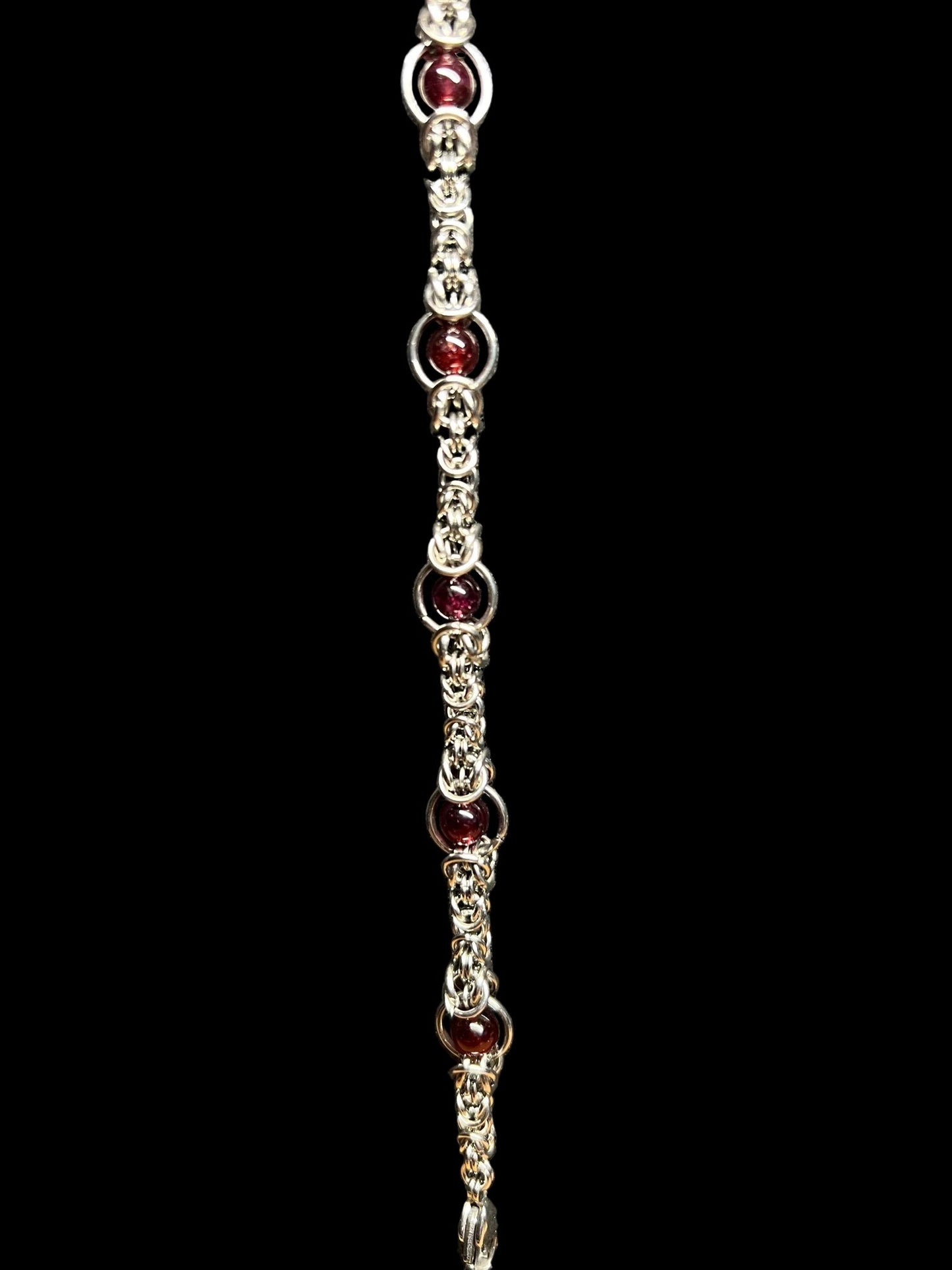Garnet Bead Aura Bracelet