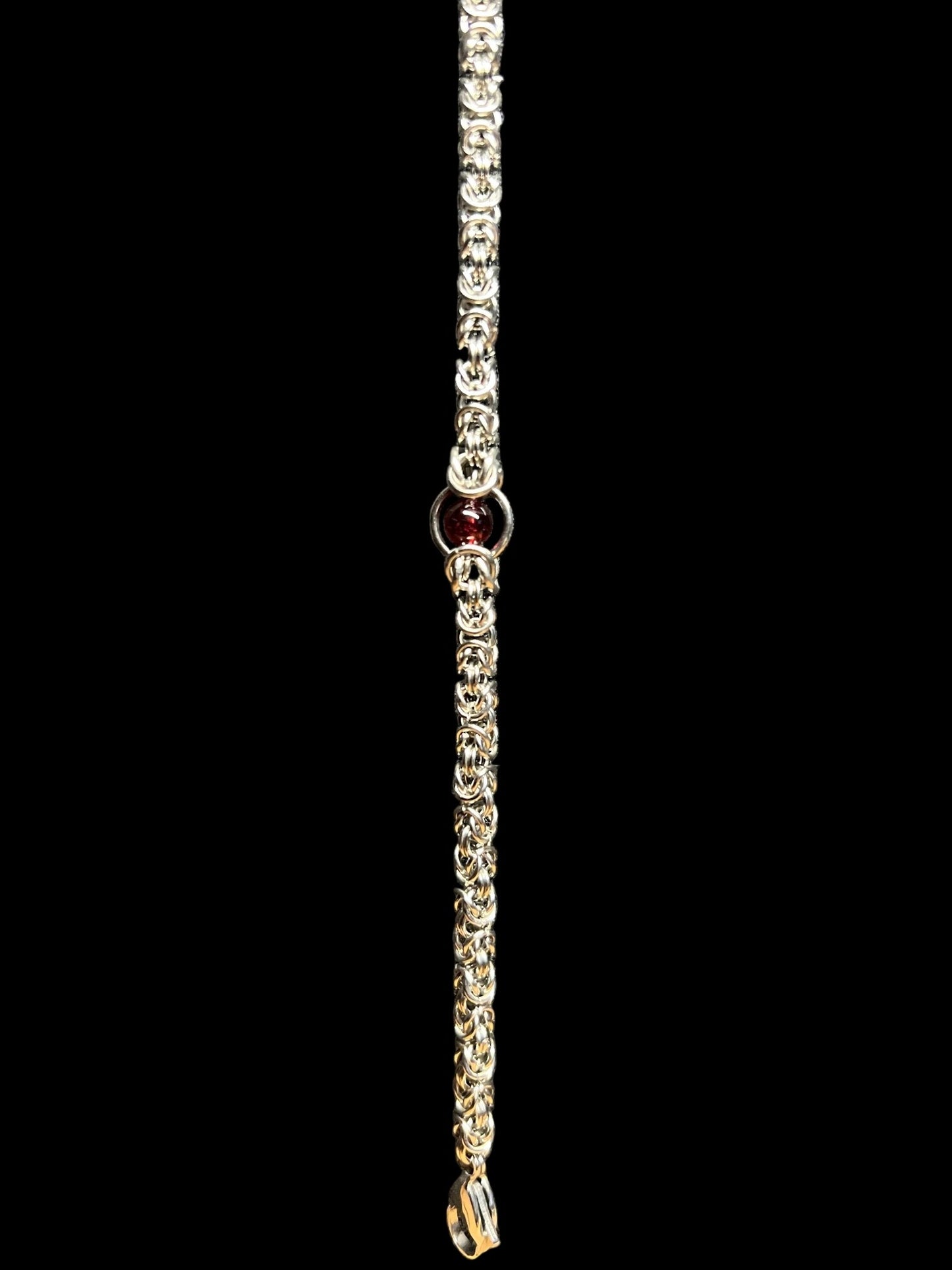 Garnet Single Bead Aura Bracelet