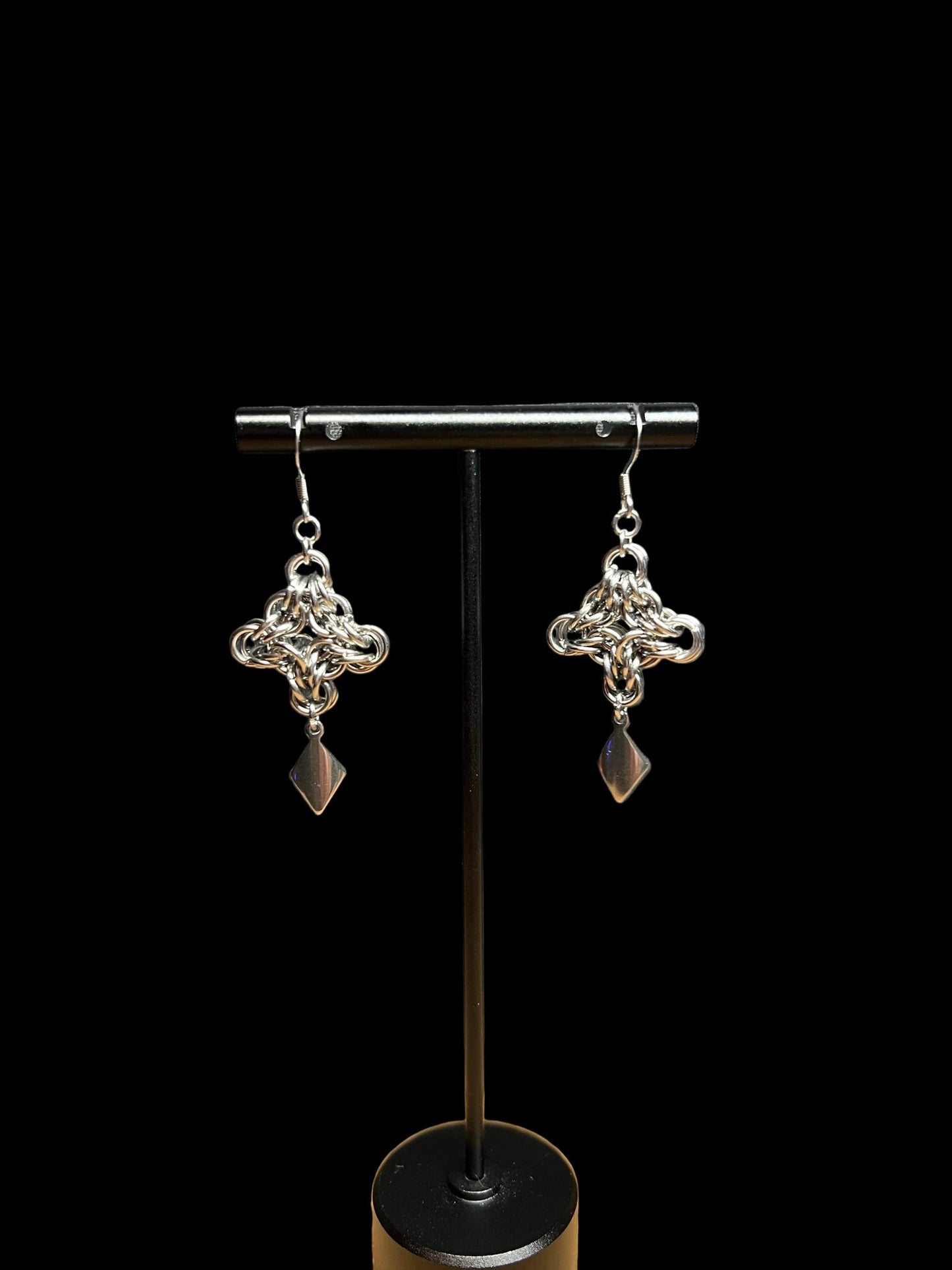 Byz Diamond Kite Charm Earrings
