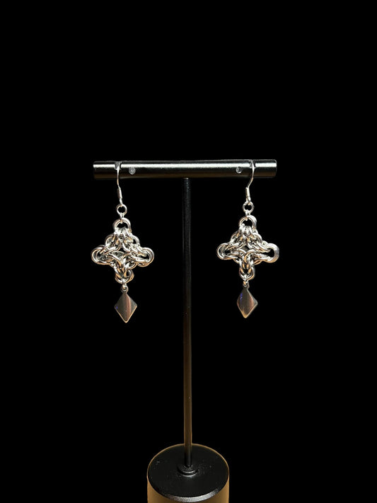 Byz Diamond Kite Charm Earrings