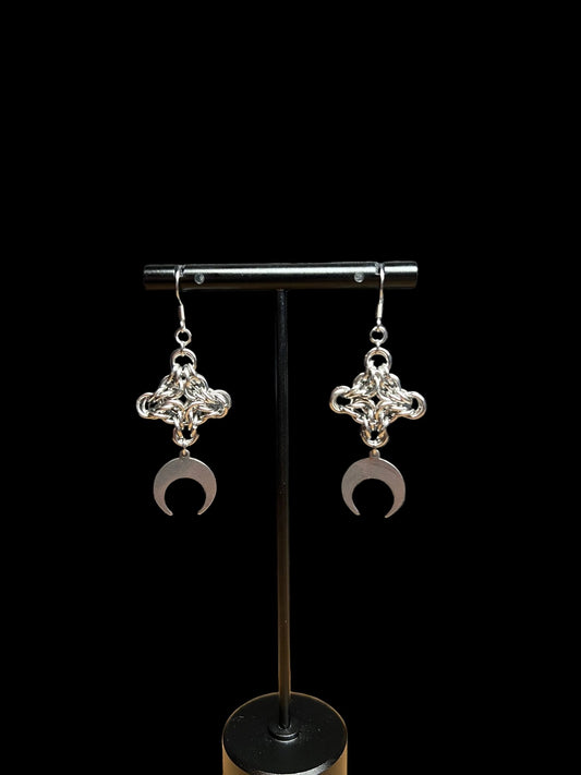 Byz Diamond Moon Earrings
