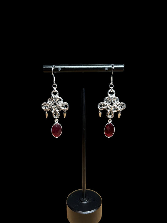 Byz Diamond Garnet Earrings