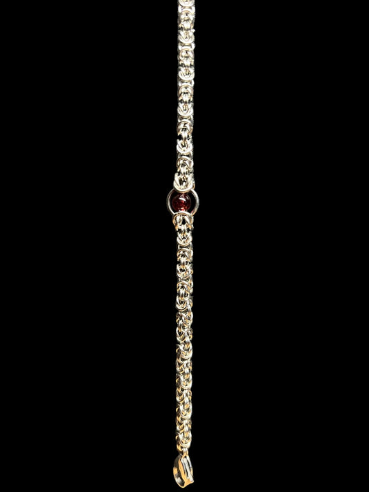 Garnet Single Bead Aura Bracelet