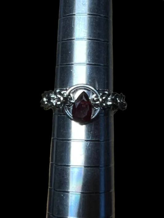 Facet Garnet Ring