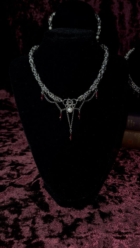 garnet pearl necklace (1-of-1)