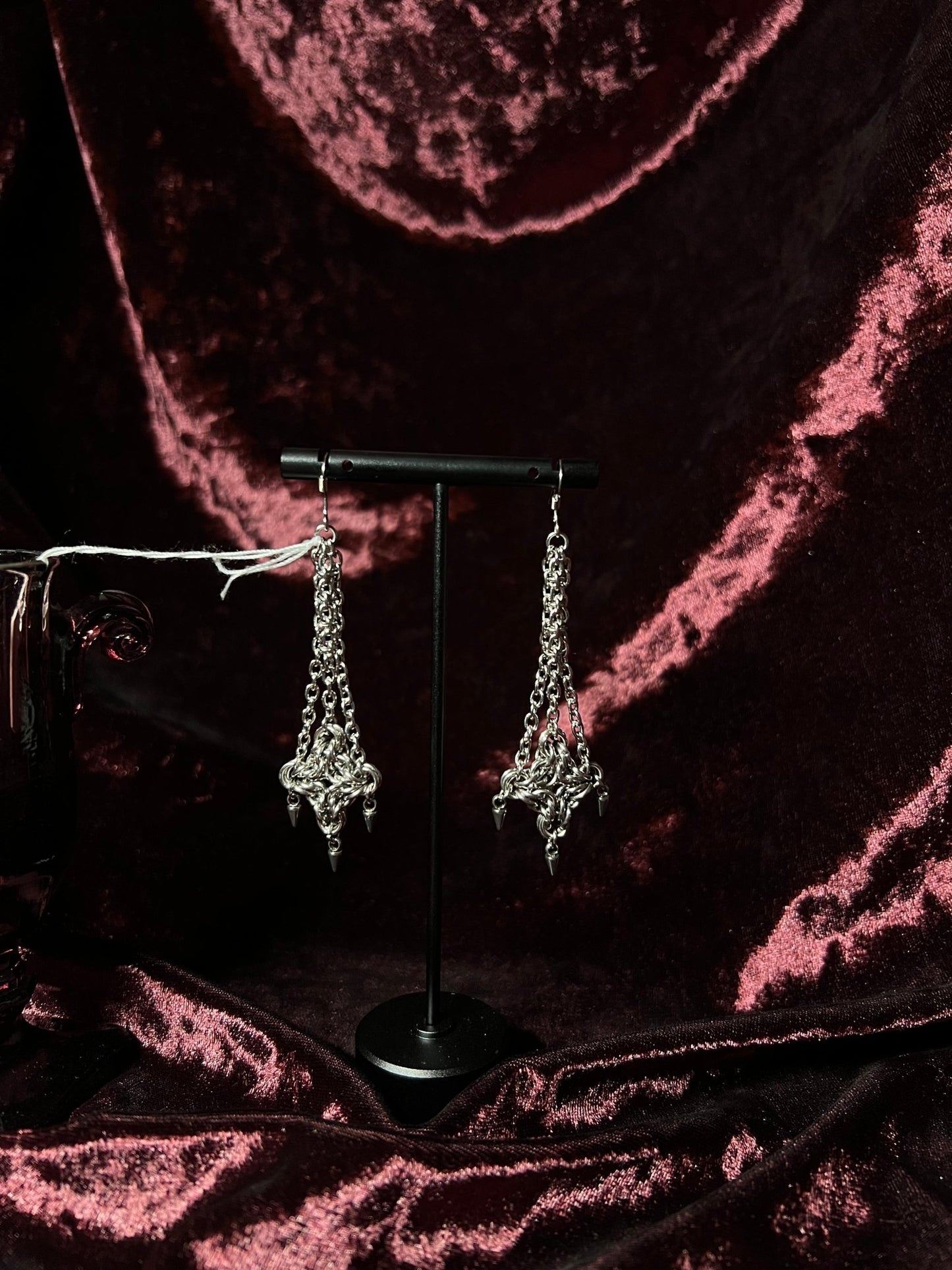 Byzantine Earrings (large chain with spikes)