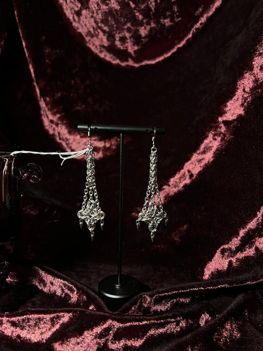Byzantine Earrings (large chain with spikes)