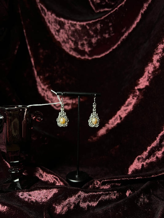 Micro-byzantine with Peach Pearls Earrings