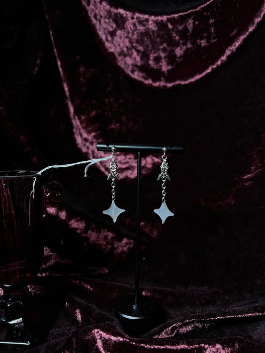 Micro-Byzantine studs with Moonstone Stars