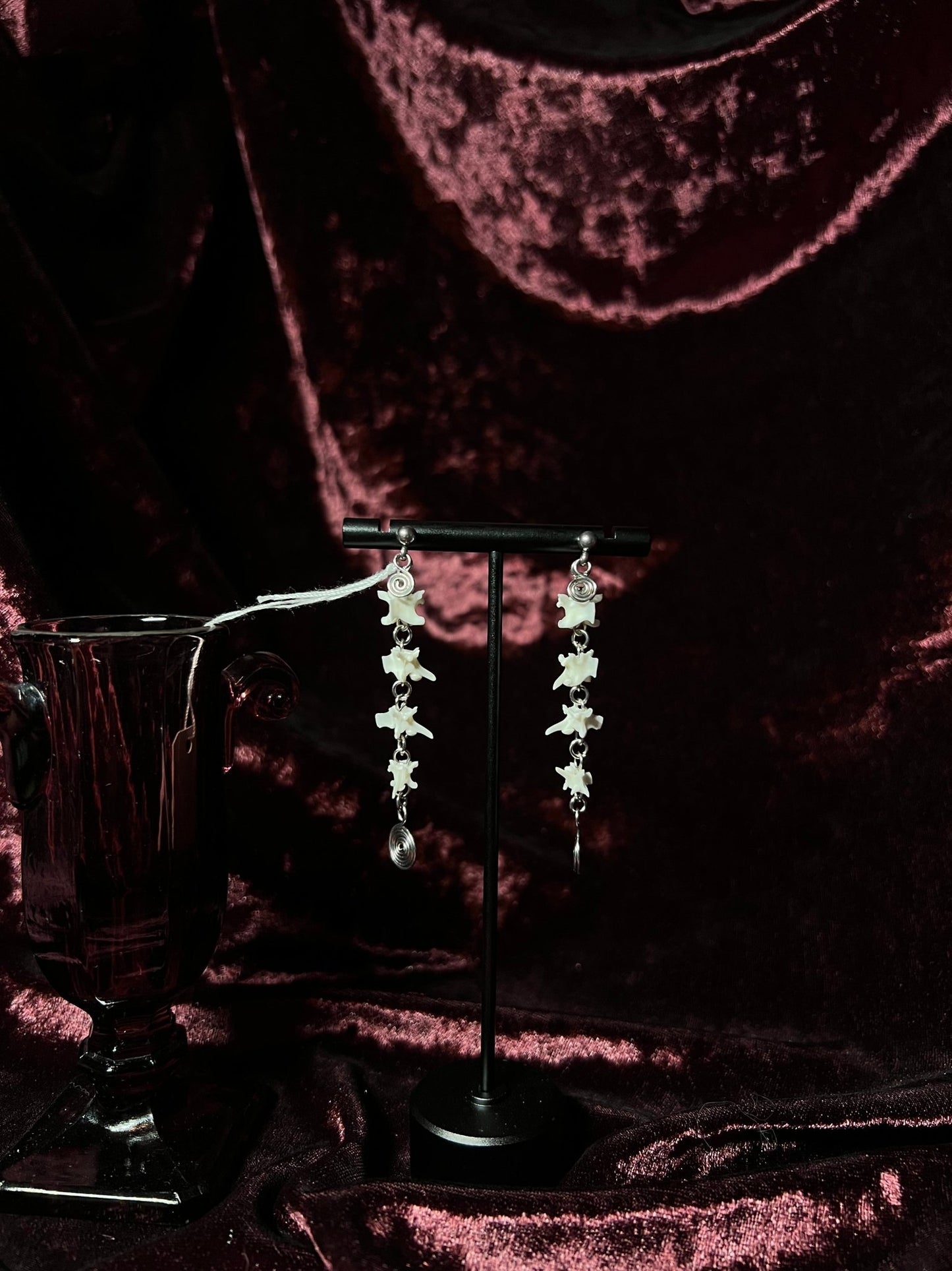 Snake Vertebrae Earrings with Swirls