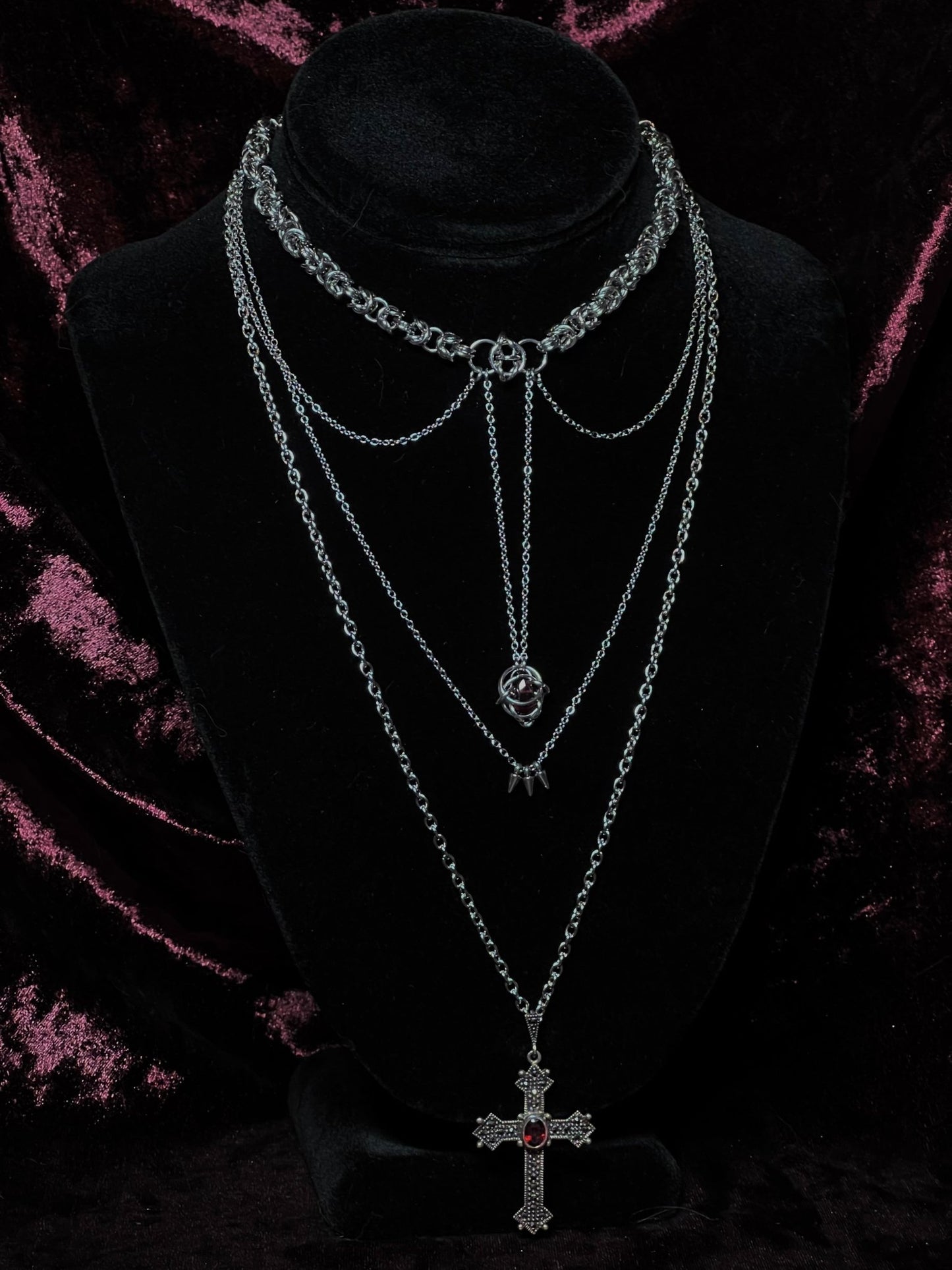 garnet layered necklace (1-of-1)